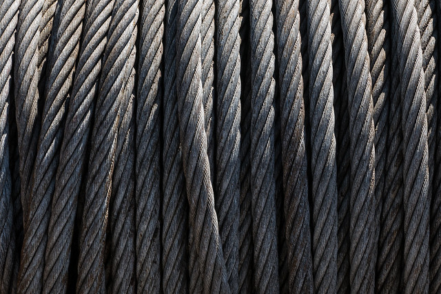 Steel wire rope on a drum