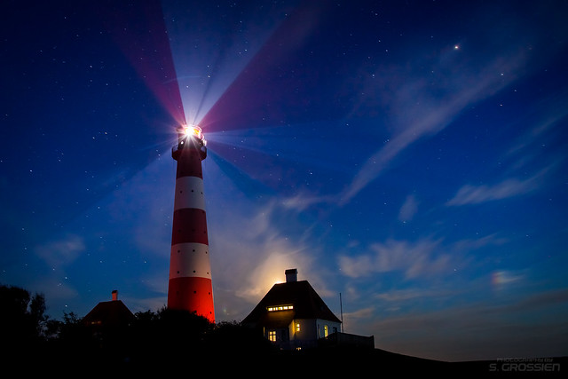 Lighthouse Westerhever Sand at Night