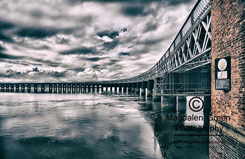 Clouds Curves and Redbricks - Tay Rail Bridge - Gothic View - Dundee Riverside - Scotland
