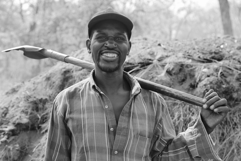 Charcoal producer in Nyimba district, Zambia.