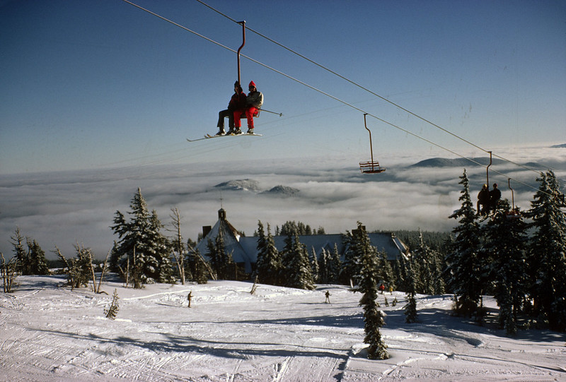 407 Timberline Lodge, old magic mile chairlift, Mt Hood National Forest  1973