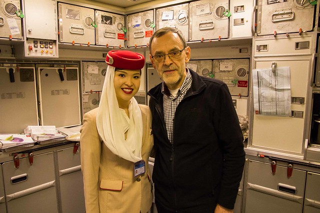 Me and a flight attendant of Emirates