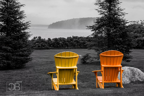 splash photography bnw colors chairs view barharbor maine
