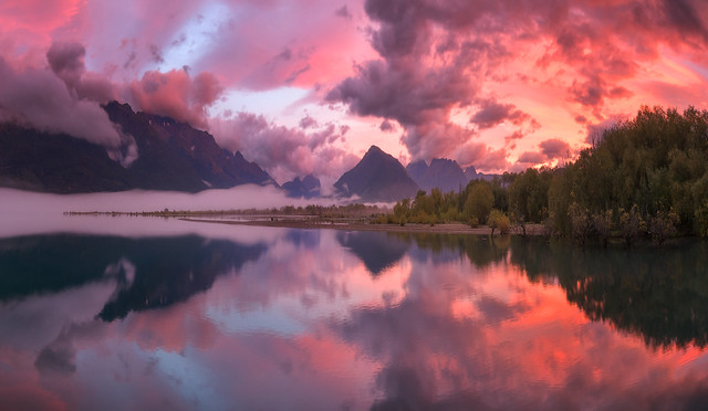 Amazing Sunrise in Glenorchy, New Zealand.