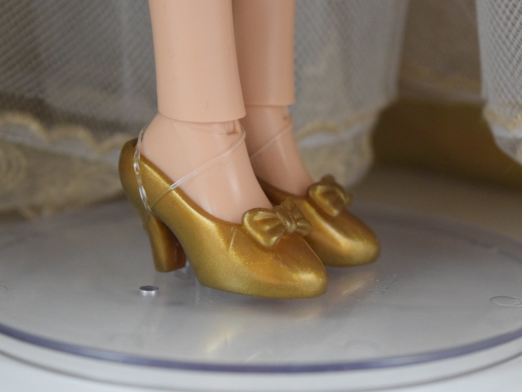 Gold Shoes Barbie Doll Disney Store Heels
