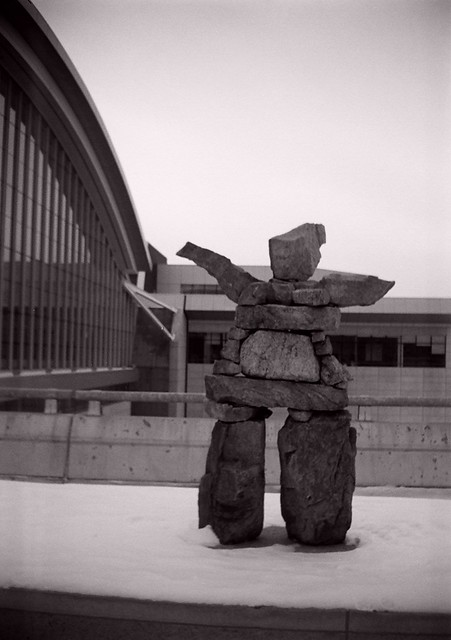 An inukshuk at Toronto's Pearson Airport