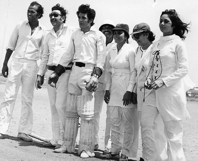 Film and TV artistes on a cricket match