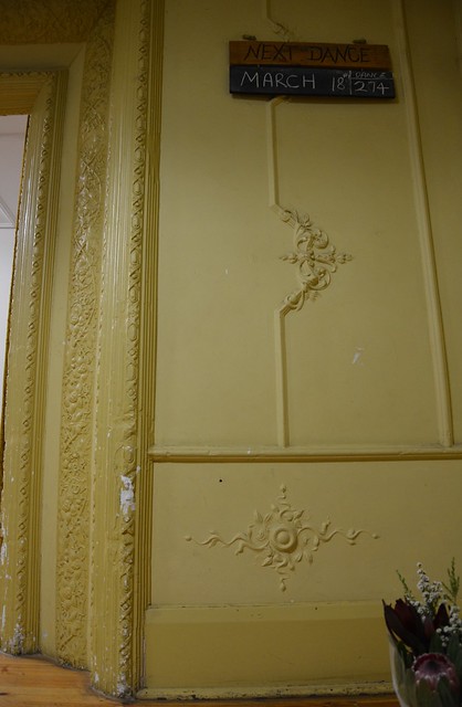 Some of the original decorative plaster work inside the Littlehampton Peace Memorial Institute, South Australia