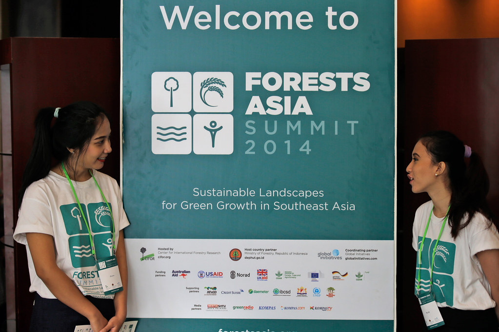 Support staff at Forests Asia Summit 2014 at Shangri-La Hotel in Jakarta, Indonesia, Tuesday, May 6, 2014.