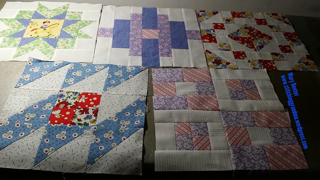 First 5 blocks for the Grandma's Kitchen pattern  by Pat Sloan