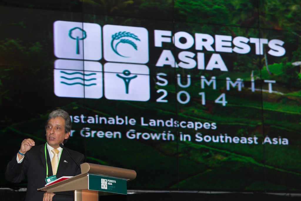 JAKARTA, INDONESIA. MAY 6. Peru Minister of Environment, Manuel Pulgar-Vidal delivers speech during second day of Forest Asia Summit 2014...