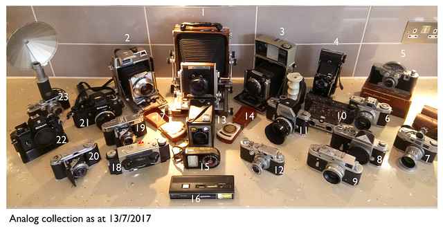 Film camera collection July 2017 - see info for details of makes/models