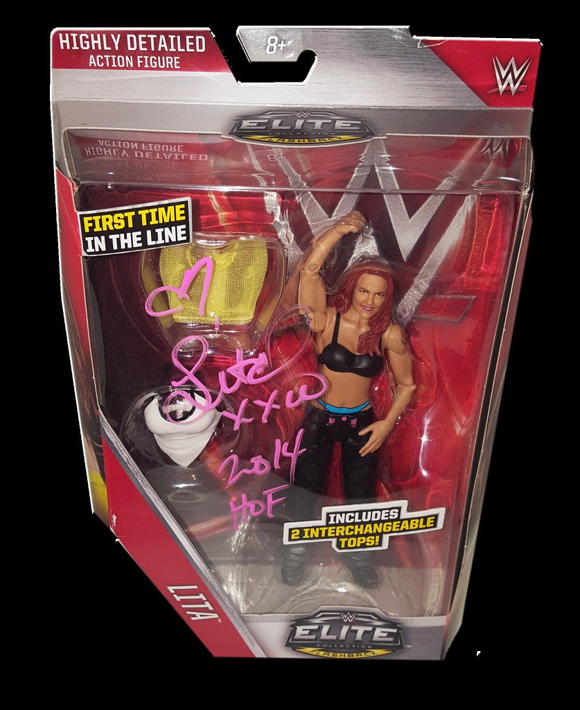 Lita Autographed Mattel WWE ELITE COLLECTION FLASHBACK Series 41 Figure