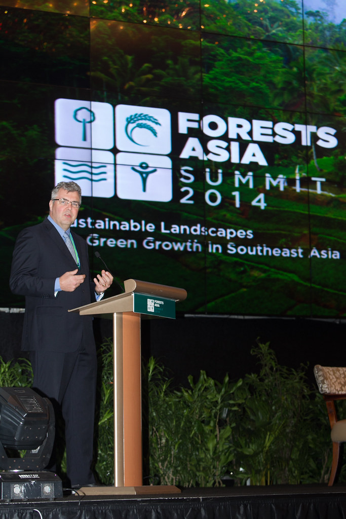 JAKARTA, INDONESIA. MAY 6. CIFOR's Director General, Peter Holmgren delivers speech during second day of Forest Asia Summit 2014 in...
