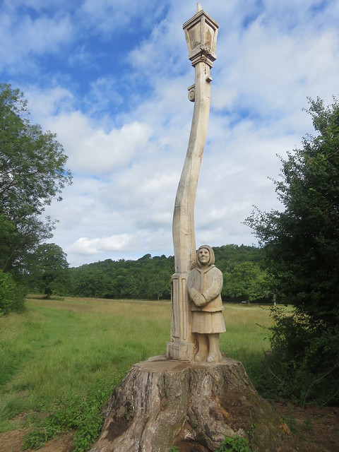 UK - Surrey - Near Chipstead - Sculpture - Lamp post and child