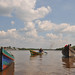 Boats along the Mentawai river