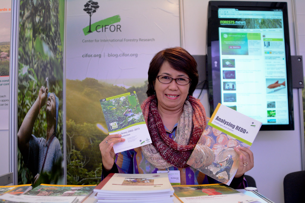 The Center for International Forestry Research (CIFOR) booth at the Conference of the Parties (COP19) of the United Nations Framework...