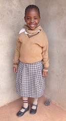 Evelyn in her school uniform