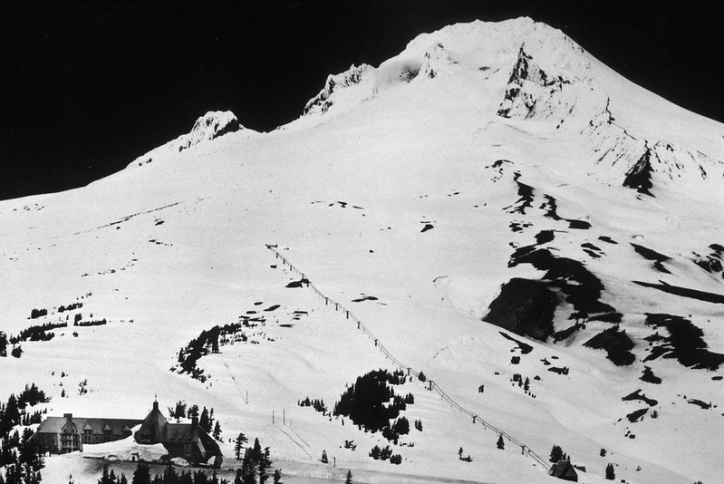 179 Old Magic Mile ski lift on Mt Hood at Timberline Lodge