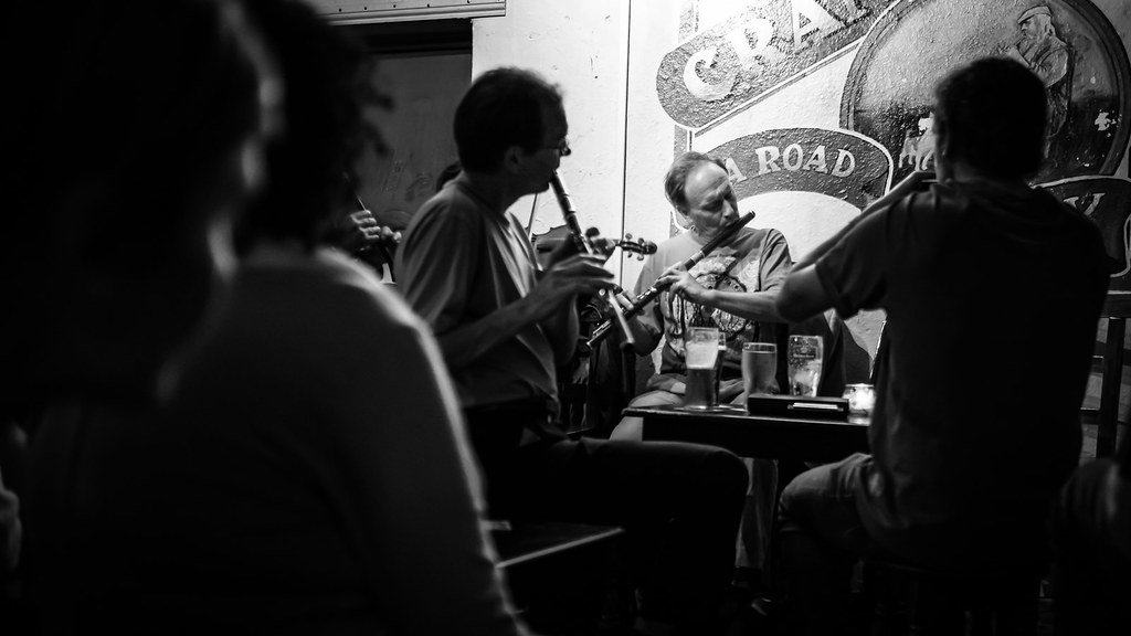 Irish pub music - Galway, Ireland - Black and white photography
