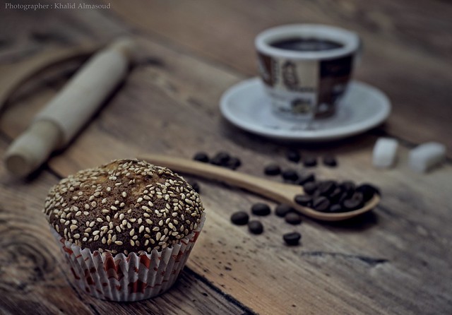 Brown cupcake still life