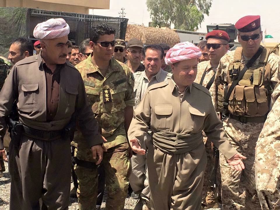 President Barzani has went Gwer & Mexmur today, Friday 17th July to the battlefield to motivate the brave Peshmarga's.    .......    www.instagram.com/saftibarzani/
