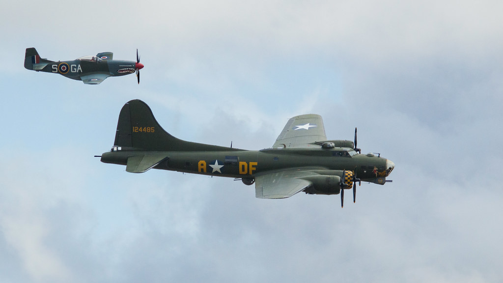 B17 With P51 Mustang Escort