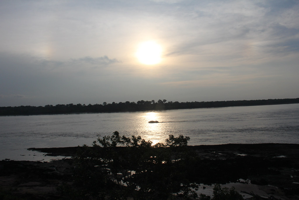 Sun rises over the Amazon river near the Colombian town of Puerto Nariño. New research into the contribution of bushmeat...