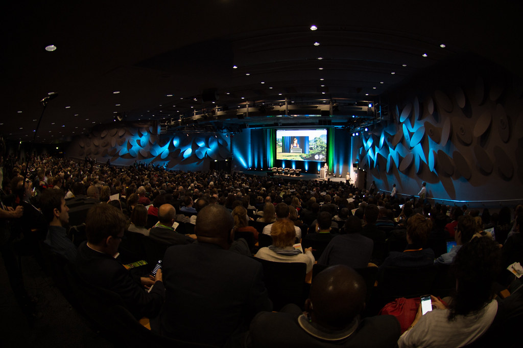 Opening plenary on Day 1. Global Landscapes Forum, Paris, France.