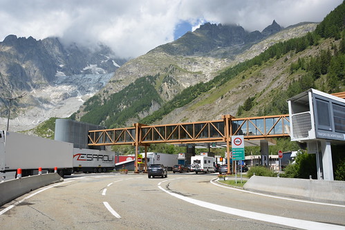 Italian Toll Plaza for Mont Blanc Tunnel, Italy, 20 July 2017-LR