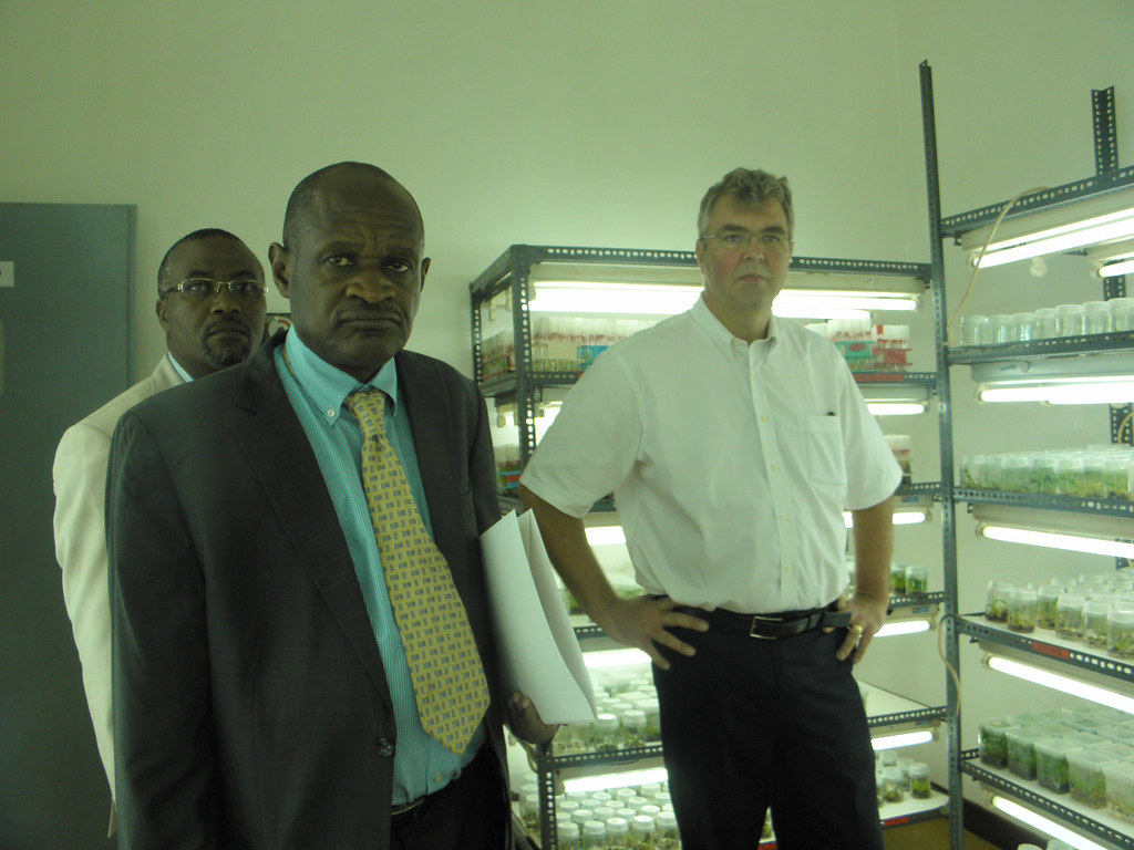 CIFOR Director General, Peter Holmgren at IITA laboratories at CIFOR's Central Africa Regional Office (CARO) in Cameroon.