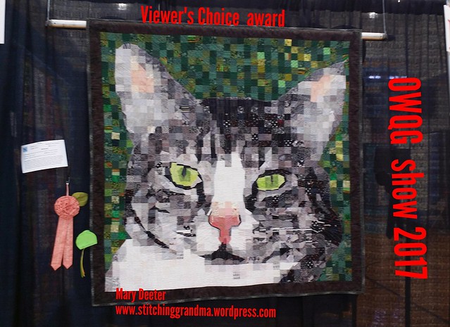 Mittens wins Viewer's Choice at Ocean Waves Quilt Guild Show