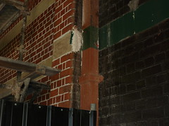 Old paint being removed from Fremantle station