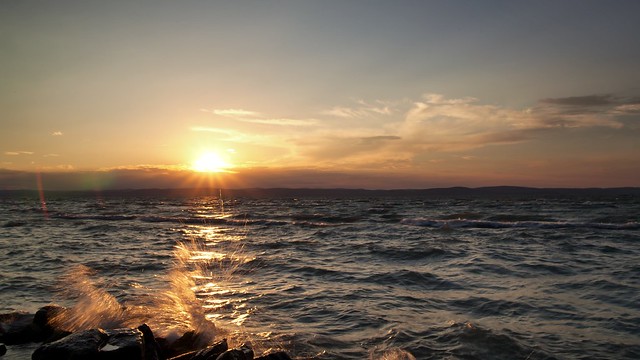 Sunset on Balaton lake