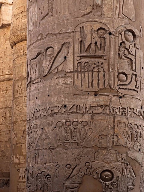 Hieroglyphic Inscriptions in the Hypostyle Hall of Karnak temple