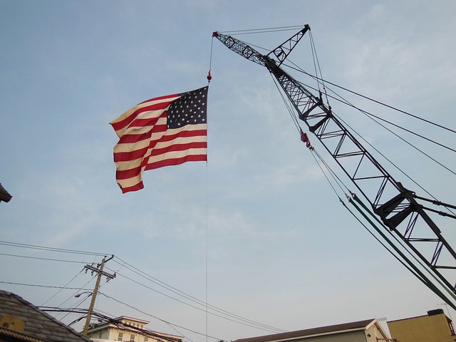 Flag on Crane