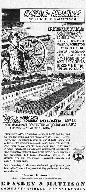 Vintage Asbestos Ad: K&M Amazing Asbestos - 19th Century Asbestos Gaskets