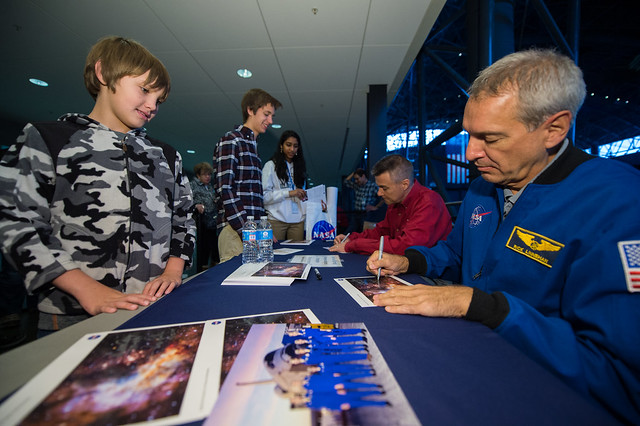 Astronaut Richard Linnehan Signs Autographs at Hubble 25th Anniversary Event at Smithsonian Udvar-Hazy Center