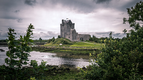 grass castle landscape ireland old weather sea travel galway clouds history sky seascape kinvara frame nature fort kinvarra countygalway ie onsale