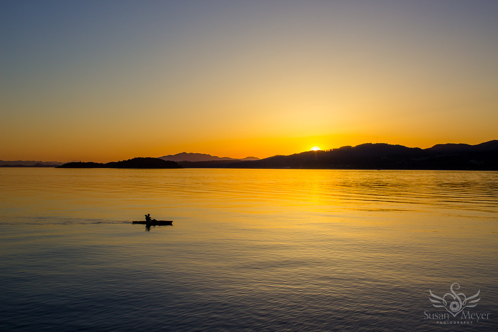 Sunset Paddler at Davis Bay