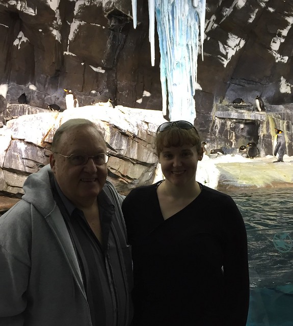 Orlando - Sea World - SeaWorld's Christmas Celebration - Penguins - Erin & Dad