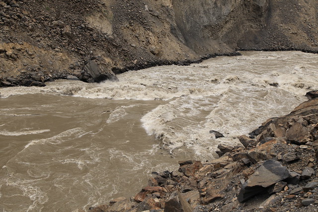 Standing Waves Raging and Formidable Rapids Panj River Central Asia