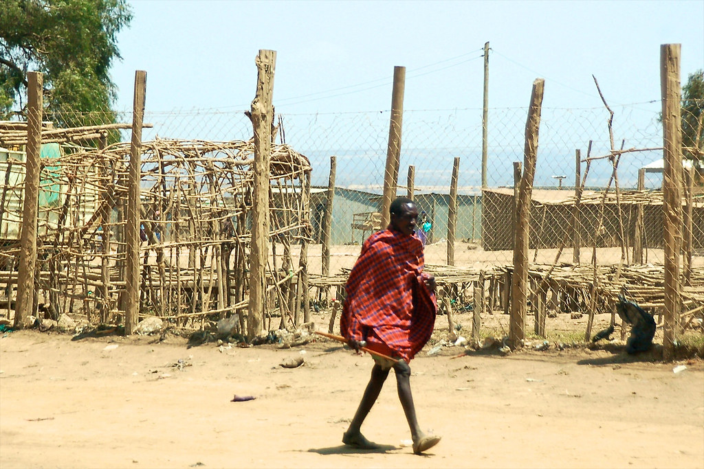 A man waling in Kenya.
