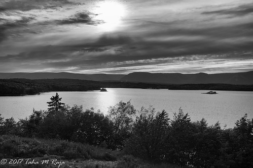 Sunset in Nova Scotia by taharaja, Black and White Sunset Cloudsbaddeck boathouse canada capebretton clouds hatimrajashadi highlands in
