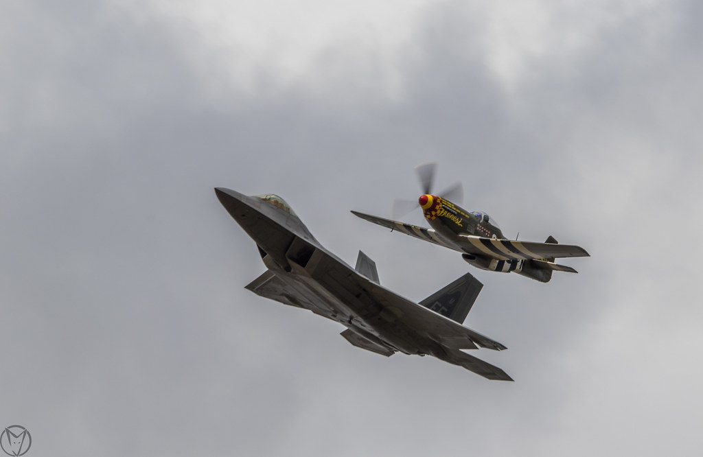 F-22 and P-51 Mustang
