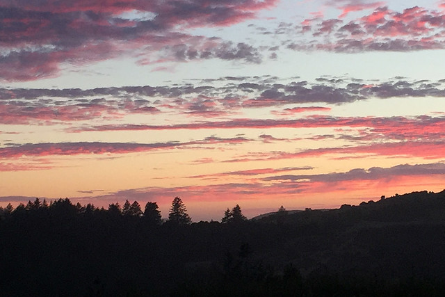 Colorful sunset, La Honda, Santa Cruz Mountains, San Mateo County, California