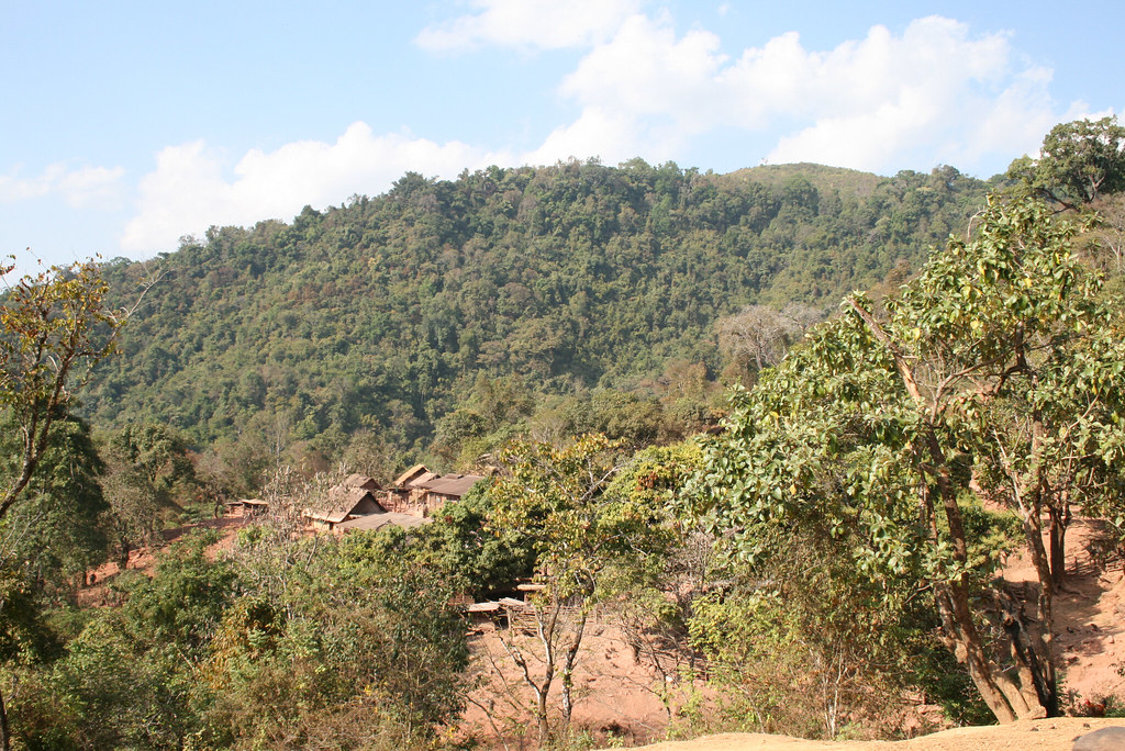 A landscape of the Laotian countryside.