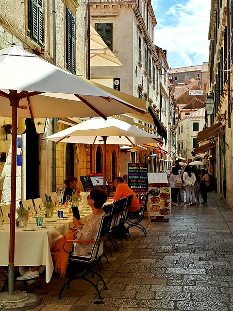 Dining in Dubrovnik. (Mobile phone shot)