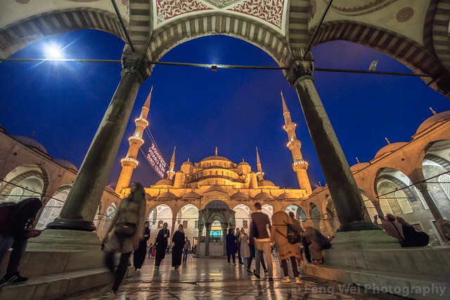 Night View Of Blue Mosque, Istanbul, Turkey