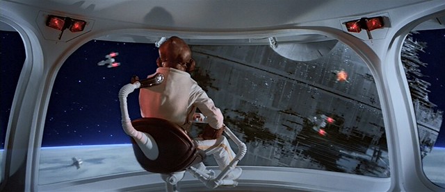 Death Star II seen from Admiral Ackbar's ship